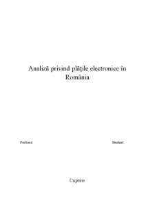 Analiză Privind Plățile Electronice în România - Pagina 1