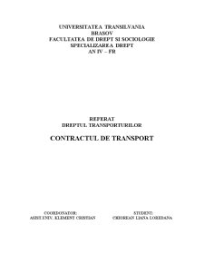 Contractul de Transport - Pagina 1