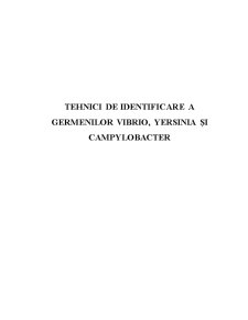Tehnici de Identificare a Germenilor Vibrio, Yersinia și Campylobacter - Pagina 1