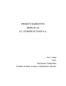 Marketing - Studiu de Caz SC European Food SA - Pagina 1