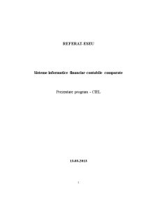 Sisteme Informatice Financiar - Contabile Comparate. Prezentare Program - CIEL - Pagina 1