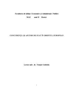 Concurența și ajutorul de stat în dreptul european - Pagina 1