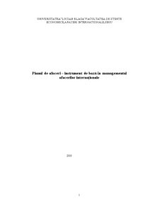 Planul de Afaceri - Instrument de Bază în Managementul Afacerilor Internaționale - Pagina 1