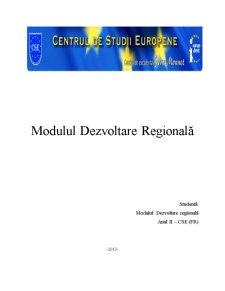 Modulul Dezvoltare Regională - Pagina 1