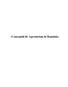 Conceptul de Agroturism în România - Pagina 1