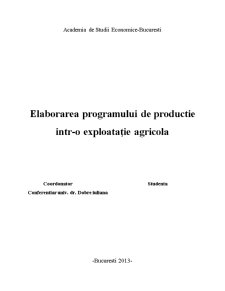 Elaborarea Programului de Productie intr-o Exploatație Agricola - Pagina 1