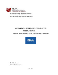 Monografia unei bănci cu caracter internațional - Banco Bilbao Vizcaya Argentaria - Pagina 1