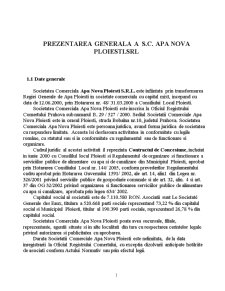 Prezentarea generală a SC Apa Nova Ploiești SRL - Pagina 1
