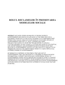 Rolul Reclamelor în Promovarea Modelelor Sociale - Pagina 1
