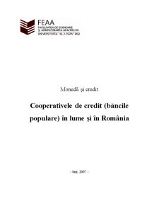 Cooperativele de credit - băncile populare în lume și în România - Pagina 1