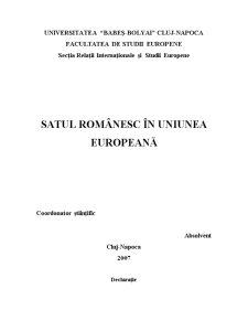 Satul Românesc în Uniunea Europeană - Pagina 1
