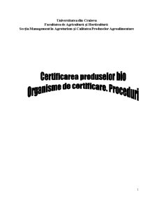 Certificarea Produselor Bio - Organisme de Certificare - Pagina 1