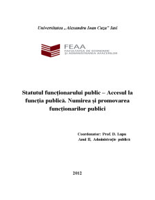 Statutul funcționarului public - accesul la funcția publică - numirea și promovarea funcționarilor publici - Pagina 1