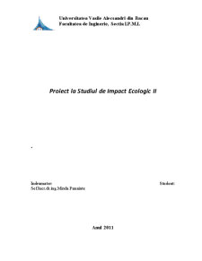 Studiul de impact ecologic II - Pagina 1