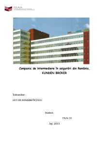 Compania de intermediere în asigurări din România, Kunden Broker - Pagina 1