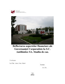 Reflectarea Aspectelor Financiare ale Guvernantei Corporatiste la SC Antibiotice SA - Pagina 1