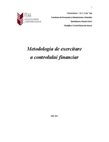 Metodologia de Exercitare a Controlului Financiar - Pagina 1