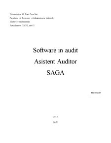 Software în audit - asistent auditor - SAGA - Pagina 1