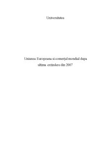 Uniunea Europeană și comerțul mondial după 2007 - Pagina 1
