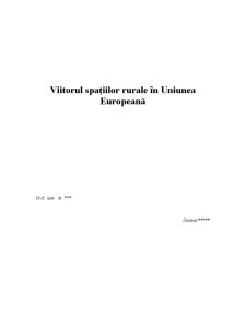 Viitorul Spațiilor Rurale în Uniunea Europeană - Pagina 1