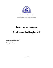 Resursele Umane în Domeniul Logisticii - Pagina 1