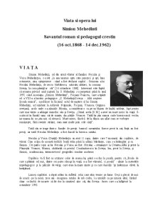 Viața și opera lui Simion Mehedinți - savantul român și pedagogul creștin - Pagina 1
