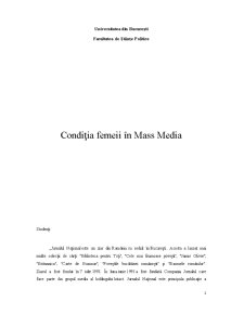 Condiția Femeii în Mass Media - Pagina 1