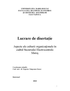 Aspecte ale Culturii Organizaționale în Cadrul Sucursalei Electrocentrale Mureș - Pagina 1