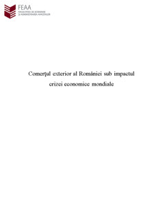 Comerțul Exterior al României sub Impactul Crizei Economice Mondiale - Pagina 1