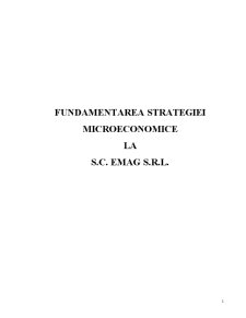 Fundamentarea Strategiei Microeconomice la eMAG - Pagina 1