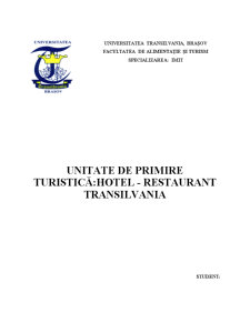 Unitate de primire turistică - Hotel - Restaurant Transilvania - Pagina 1