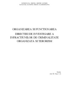 Organizarea și funcționarea Direcției de Investigare a Infracțiunilor de Criminalitate Organizată și Terorism - Pagina 1