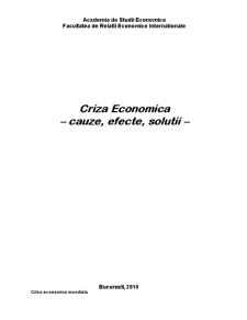 Criza economică - cauze, efecte, soluții - Pagina 1