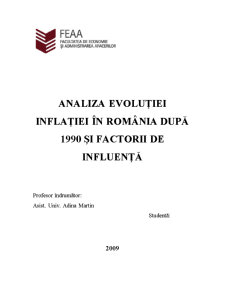 Analiza inflației în România și factori de influență - Pagina 1