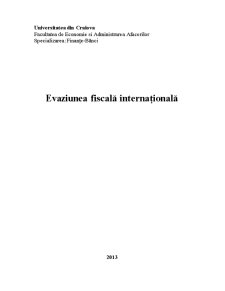 Evaziunea fiscală internațională - paradisuri fiscale - Pagina 1