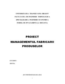 Managementul fabricării produselor - Pagina 1