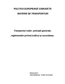 Politica europeană în materie de transporturi - Pagina 1