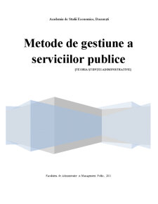 Metode de Gestiune a Serviciilor Publice - Pagina 1