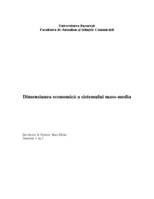 Dimensiunea Economică a Sistemului mass-media - Pagina 1