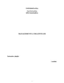 Managementul creativității - Pagina 1
