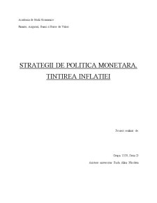 Strategii de politică monetară. țintirea inflației - Pagina 1