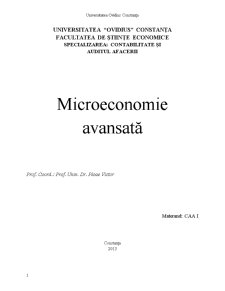 Microeconomie Avansată - Pagina 1