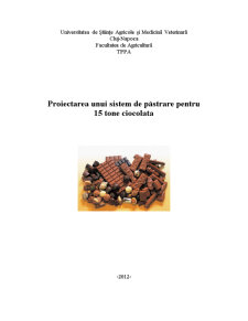 Proiectarea unui Sistem de Păstrare pentru 15 Tone Ciocolata - Pagina 1