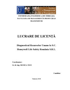 Diagnosticul Resurselor Umane la SC Honeywell Life Safety România SRL - Pagina 1