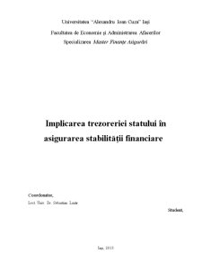 Implicarea trezoreriei statului în asigurarea stabilității financiare - Pagina 1