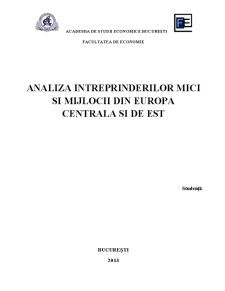Analiza întreprinderilor mici și mijlocii din Europa Centrală și de Est - Pagina 1