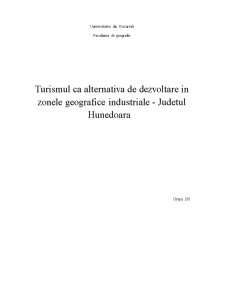 Turismul ca alternativă de dezvoltare în zonele geografice industriale - Județul Hunedoara - Pagina 1