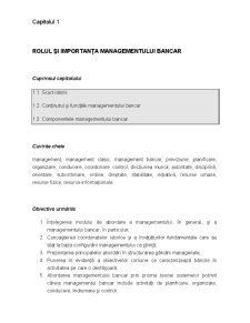 Rolul și Importanța Managementului Bancar - Pagina 1