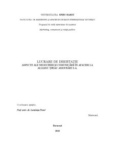 Aspecte ale negocierii și comunicării în afaceri la Allianz Țiriac Asigurări SA - Pagina 1