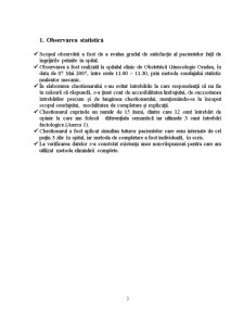 Studiu Statistic Privind Gradul de Satisfacție al Pacientelor Față de Serviciile Oferite în Spitalul Clinic de Obstetrică Ginecologie Oradea - Pagina 3